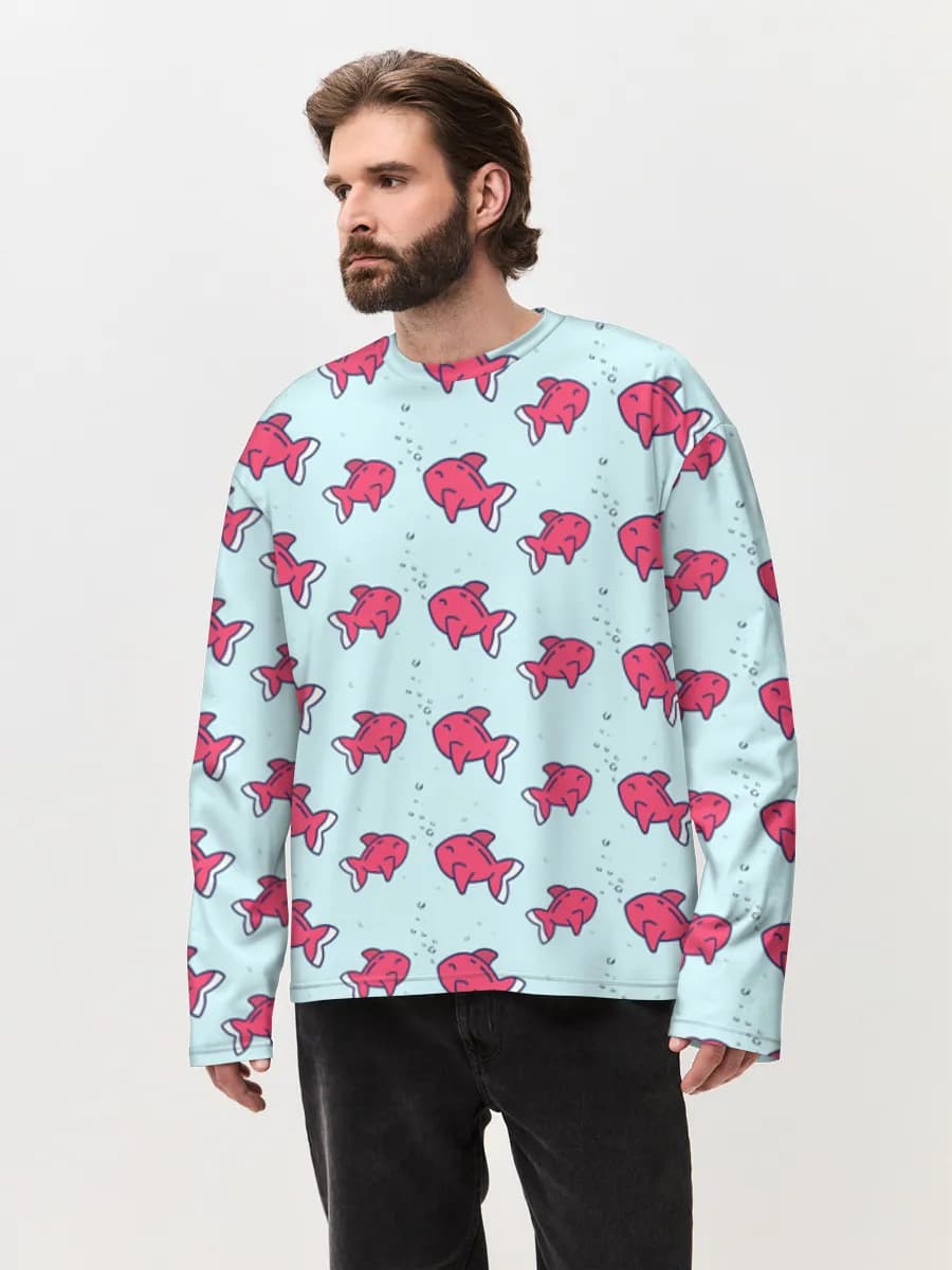 Men's oversized cotton long sleeve