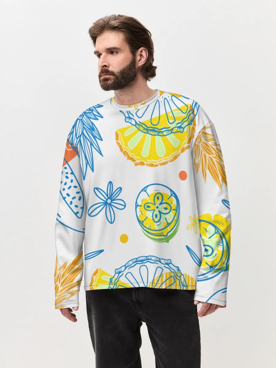 Men's oversized cotton long sleeve