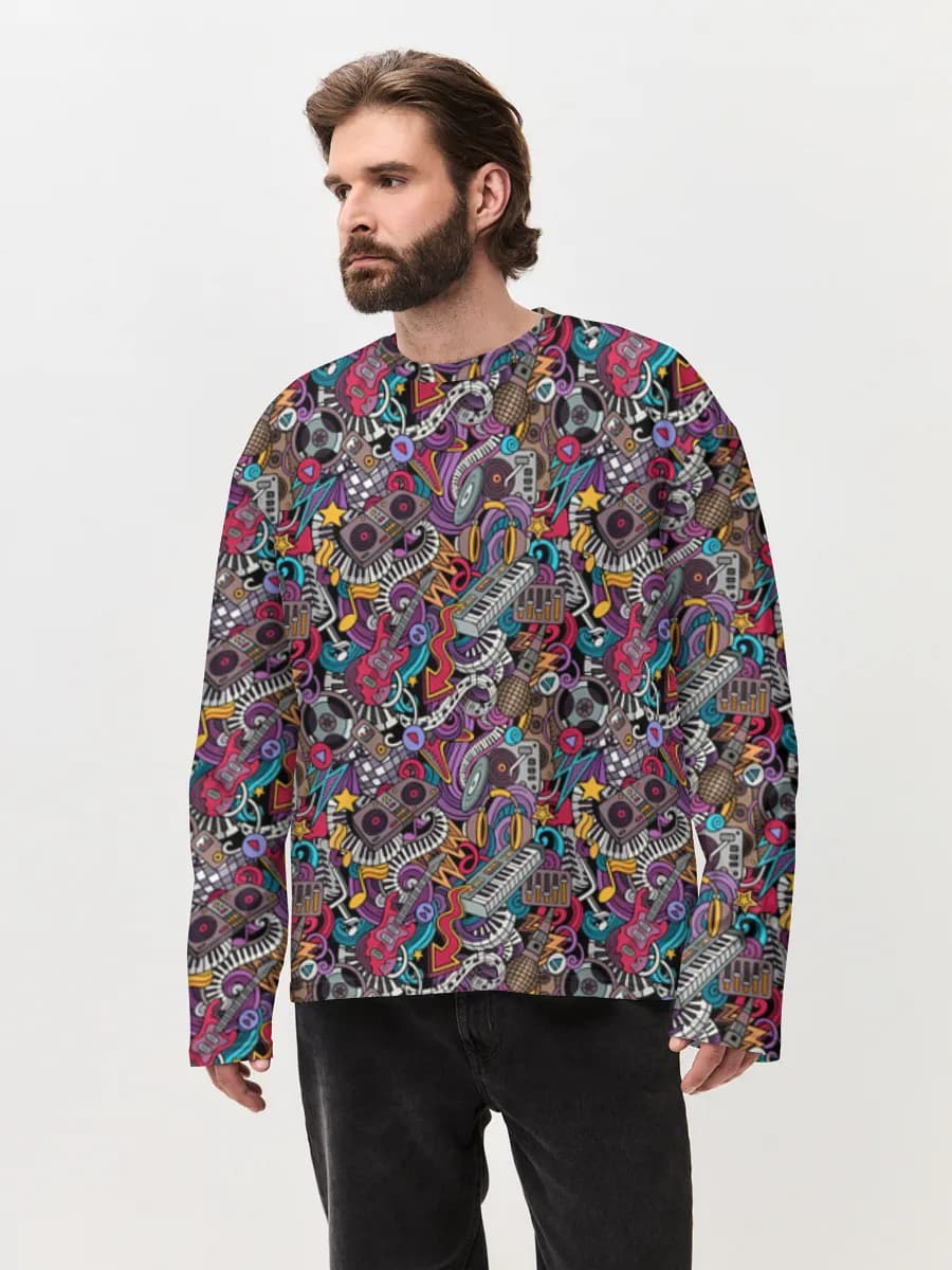 Men's oversized cotton long sleeve
