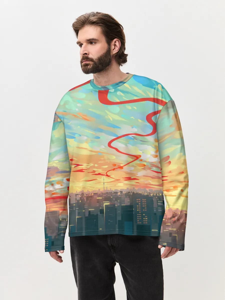 Men's oversized cotton long sleeve