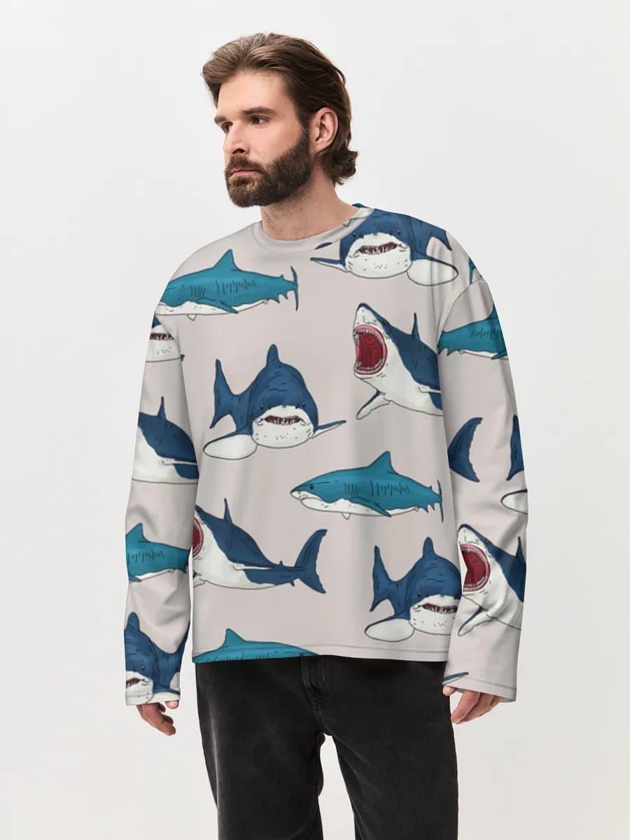 Men's oversized cotton long sleeve