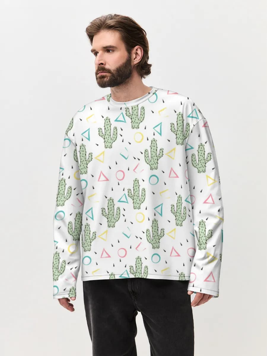 Men's oversized cotton long sleeve