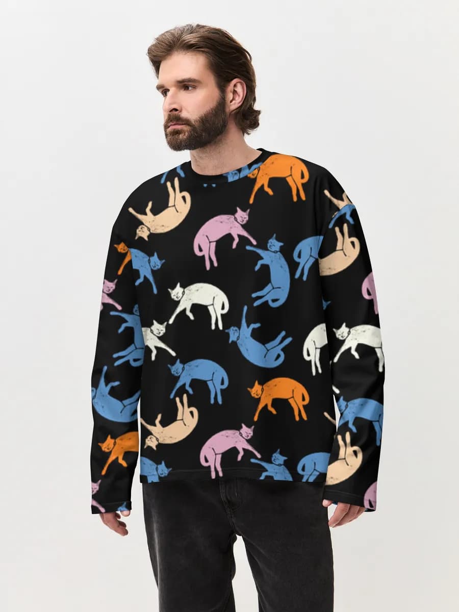 Men's oversized cotton long sleeve