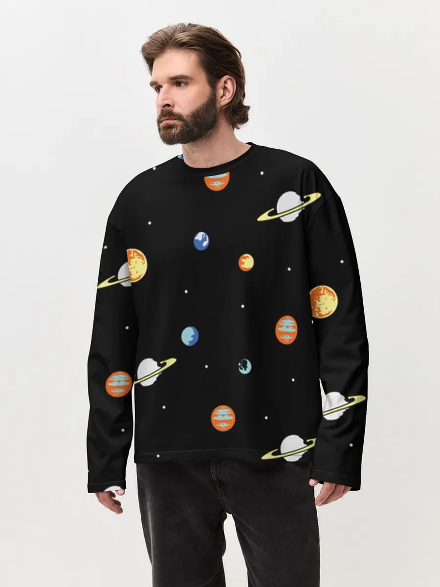 Men's oversized cotton long sleeve