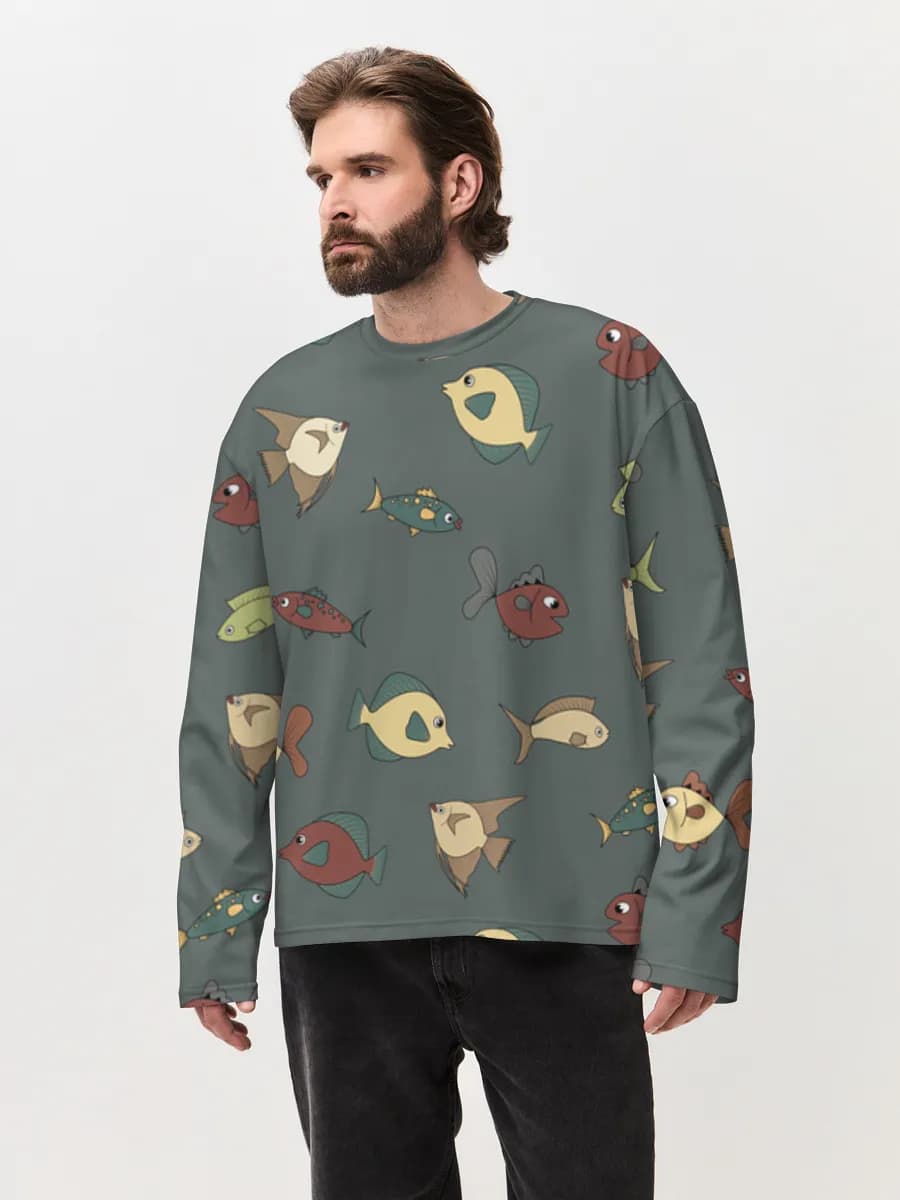 Men's oversized cotton long sleeve