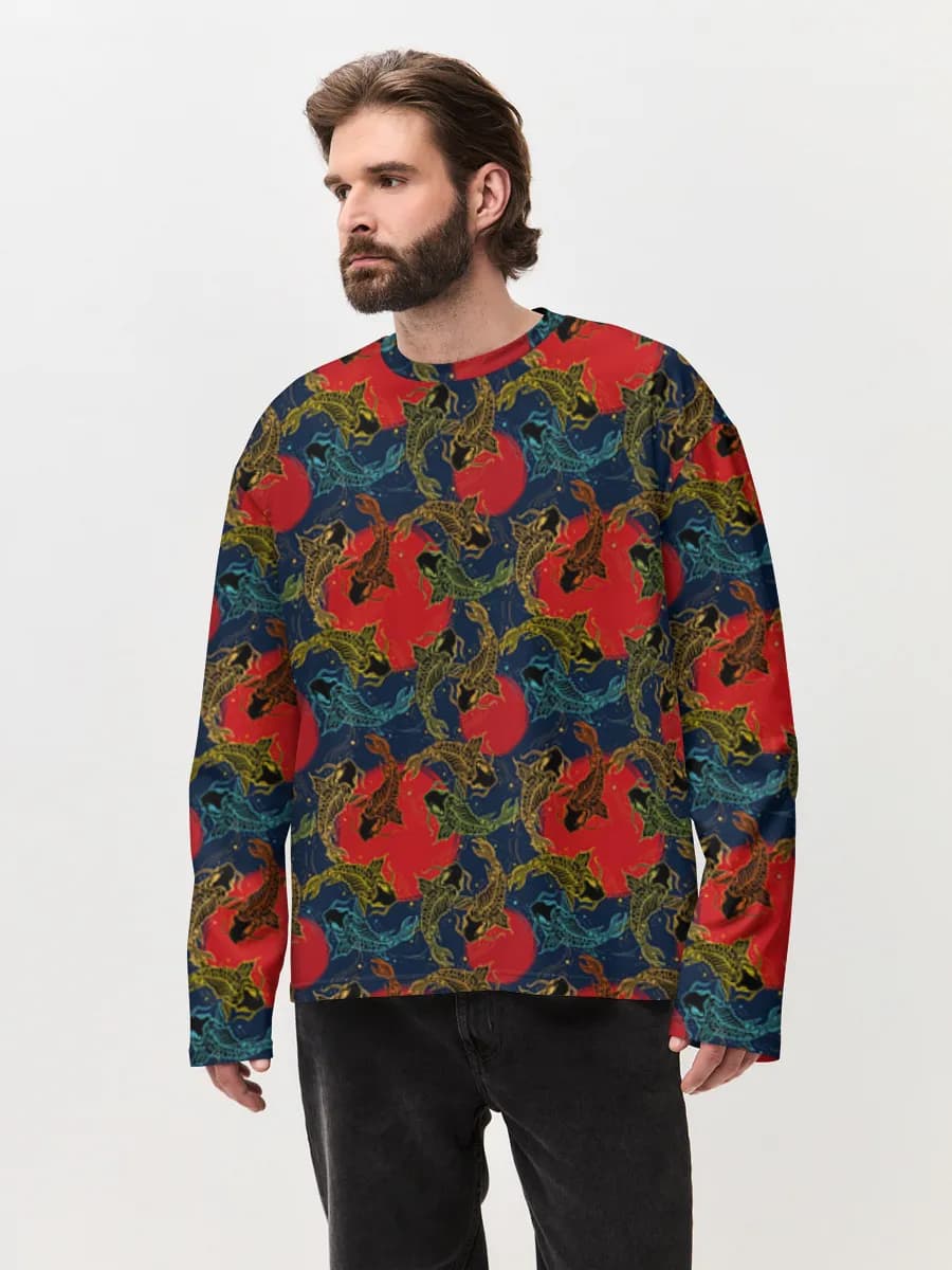 Men's oversized cotton long sleeve