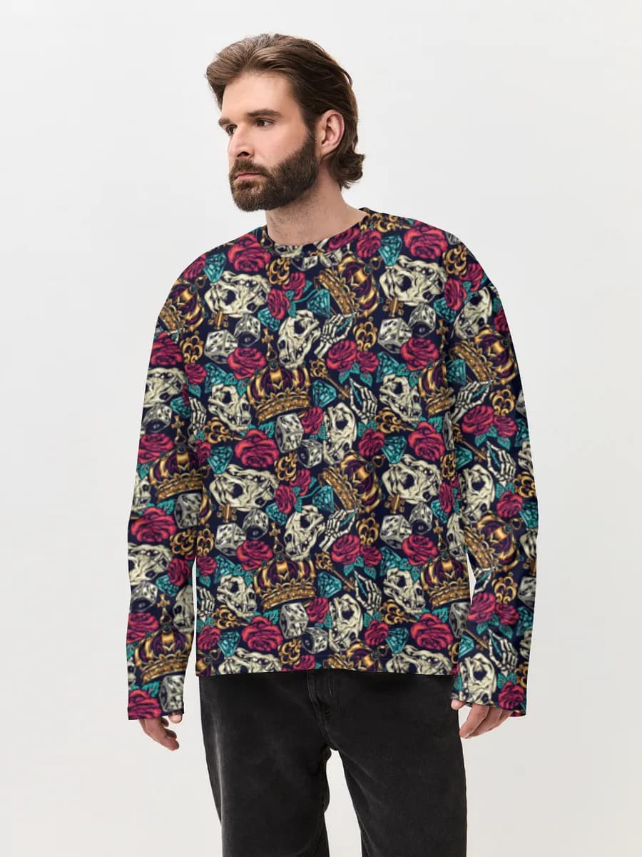 Men's oversized cotton long sleeve