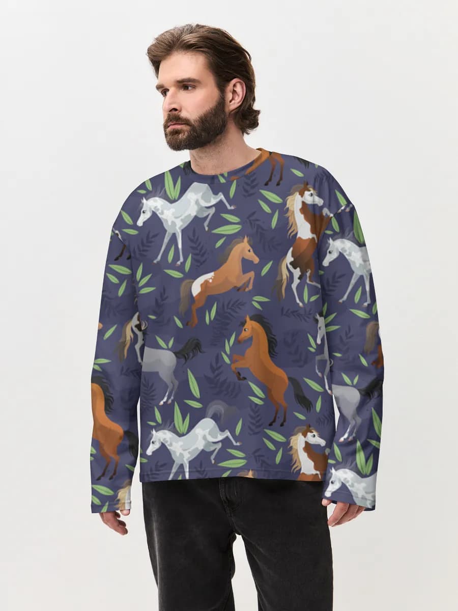 Men's oversized cotton long sleeve