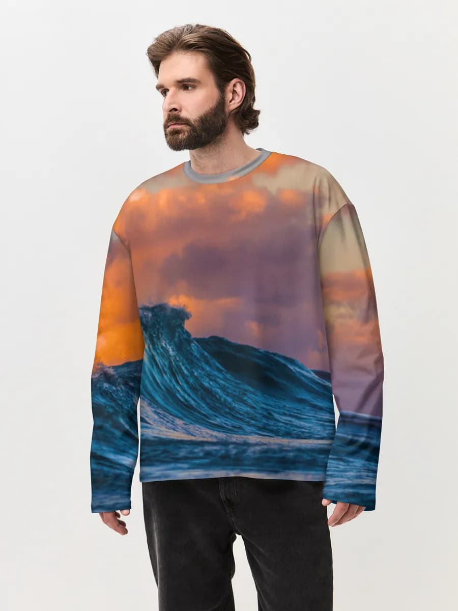 Men's oversized cotton long sleeve
