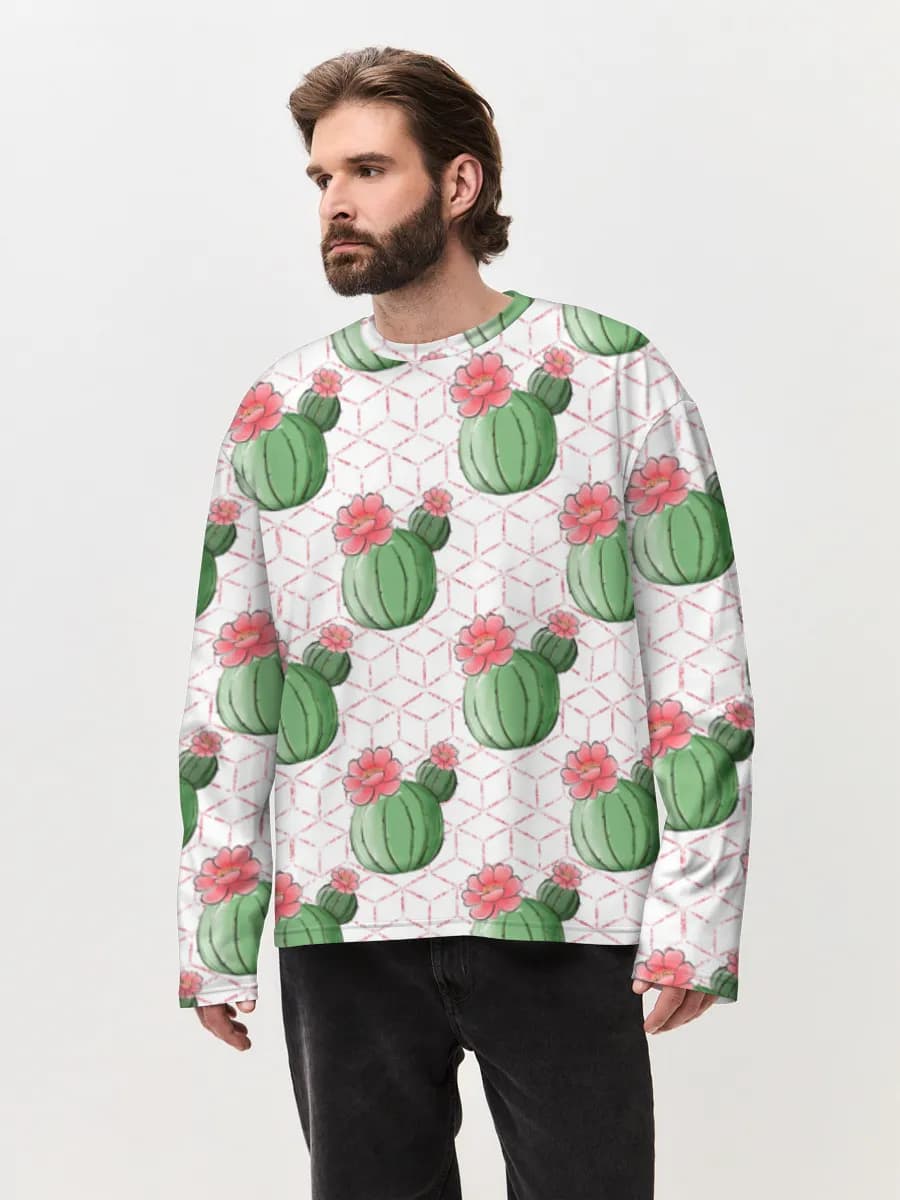 Men's oversized cotton long sleeve