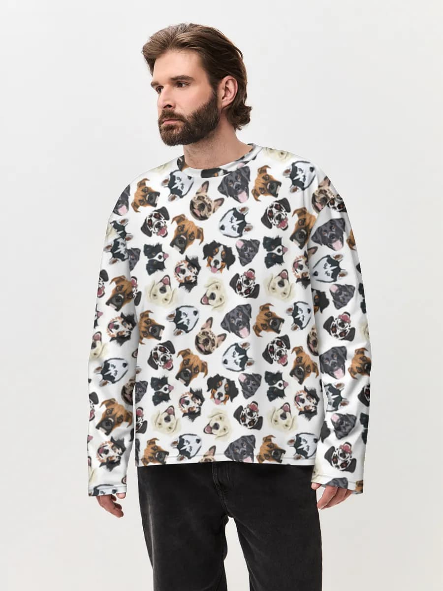 Men's oversized cotton long sleeve