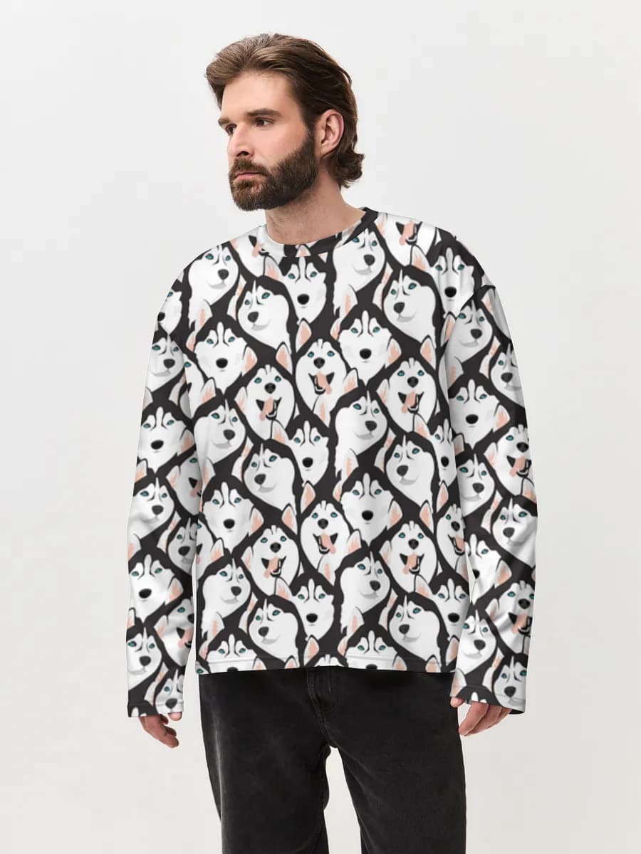 Men's oversized cotton long sleeve