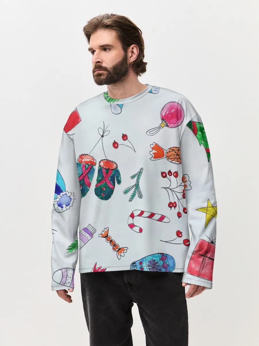 Men's oversized cotton long sleeve