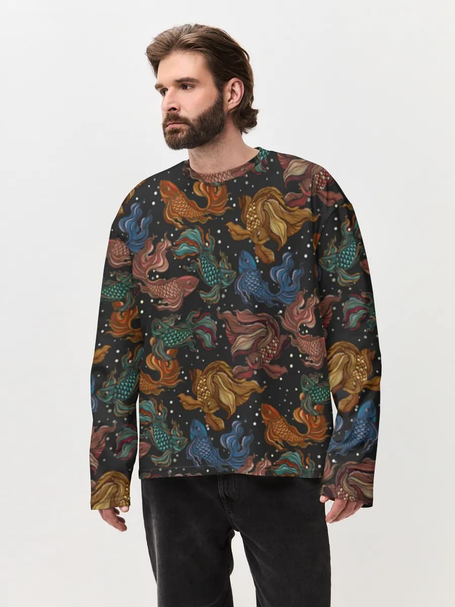 Men's oversized cotton long sleeve