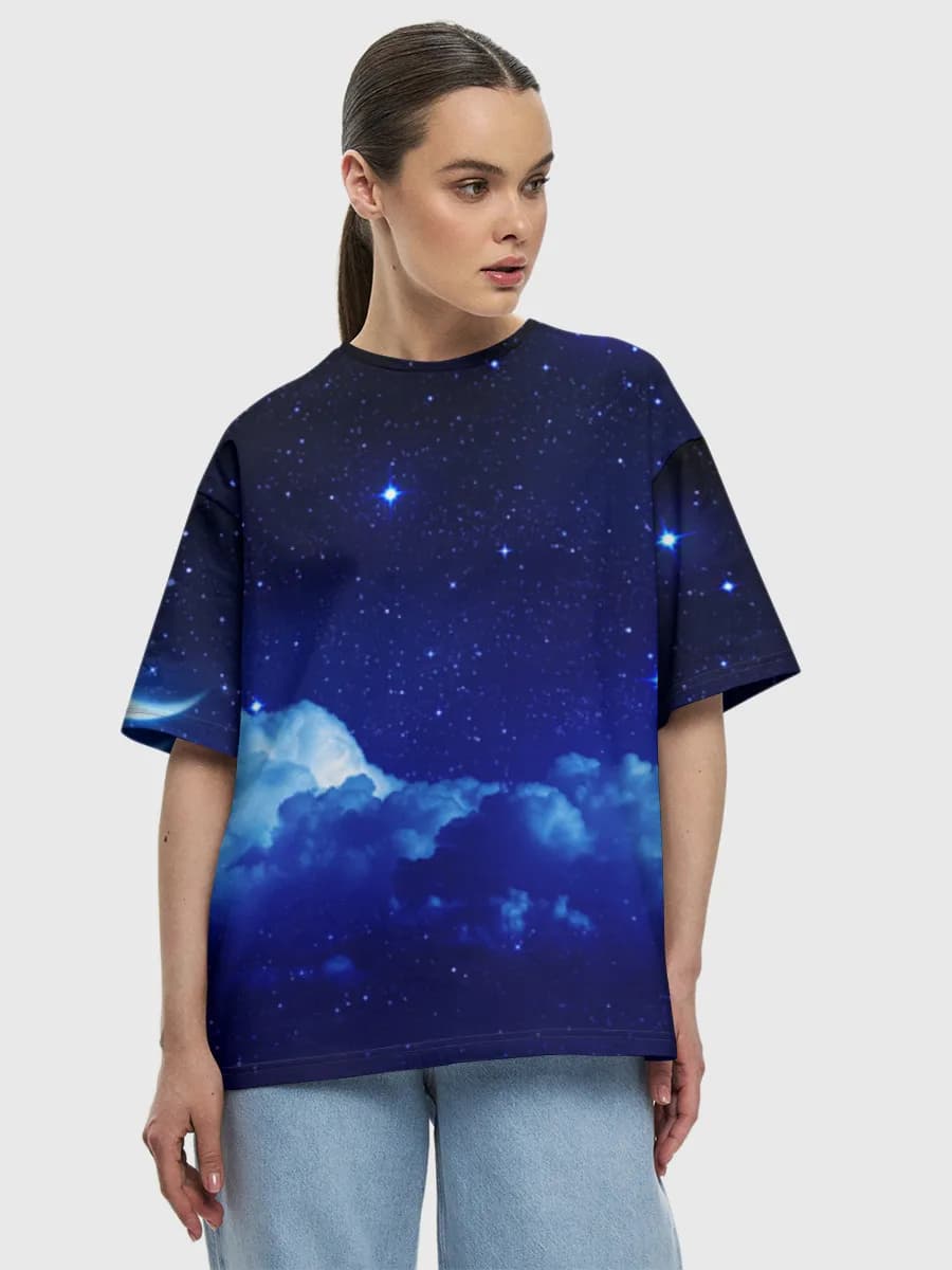 Crescent Moon Starry Sky