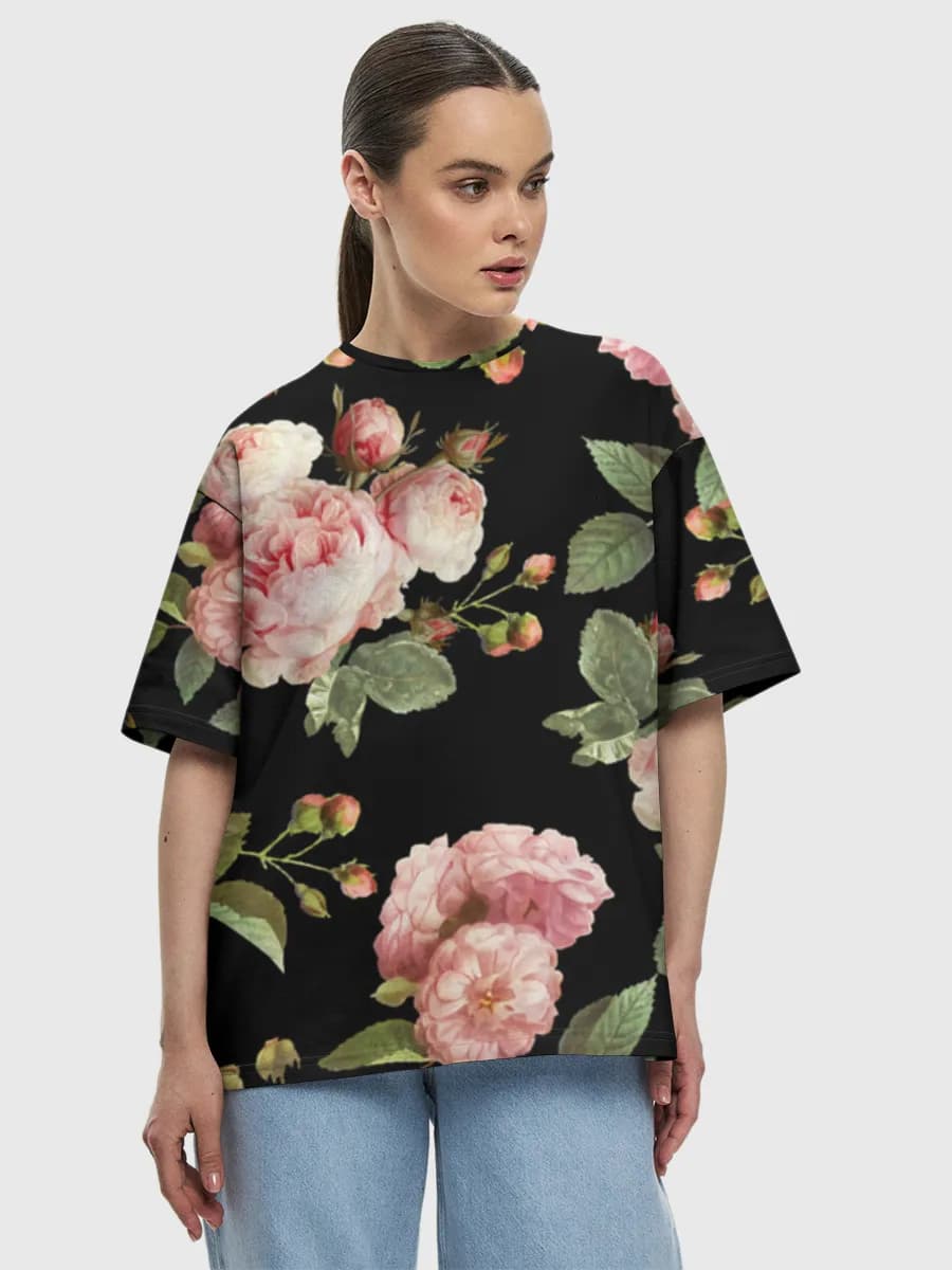 Blush Roses On Black