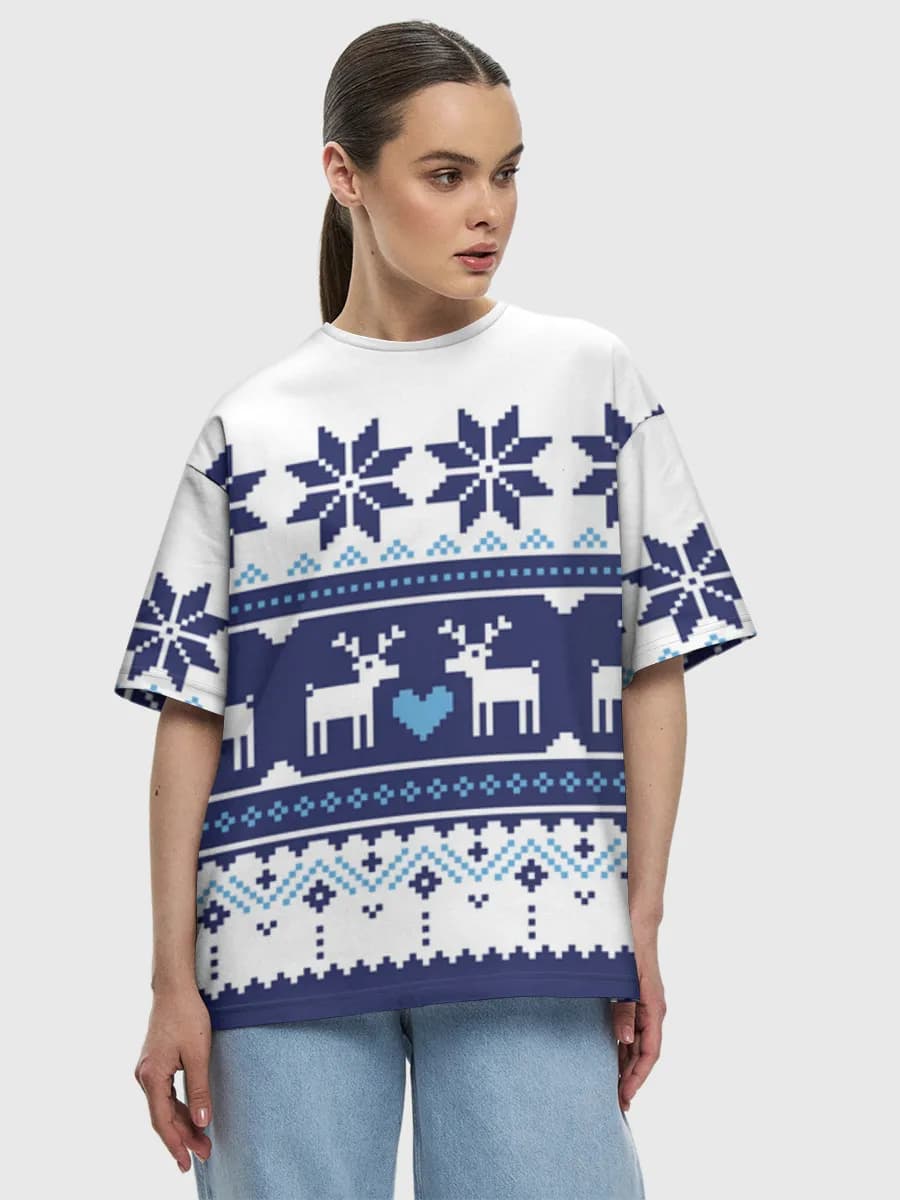 Nordic Reindeer Snowflake Sweater