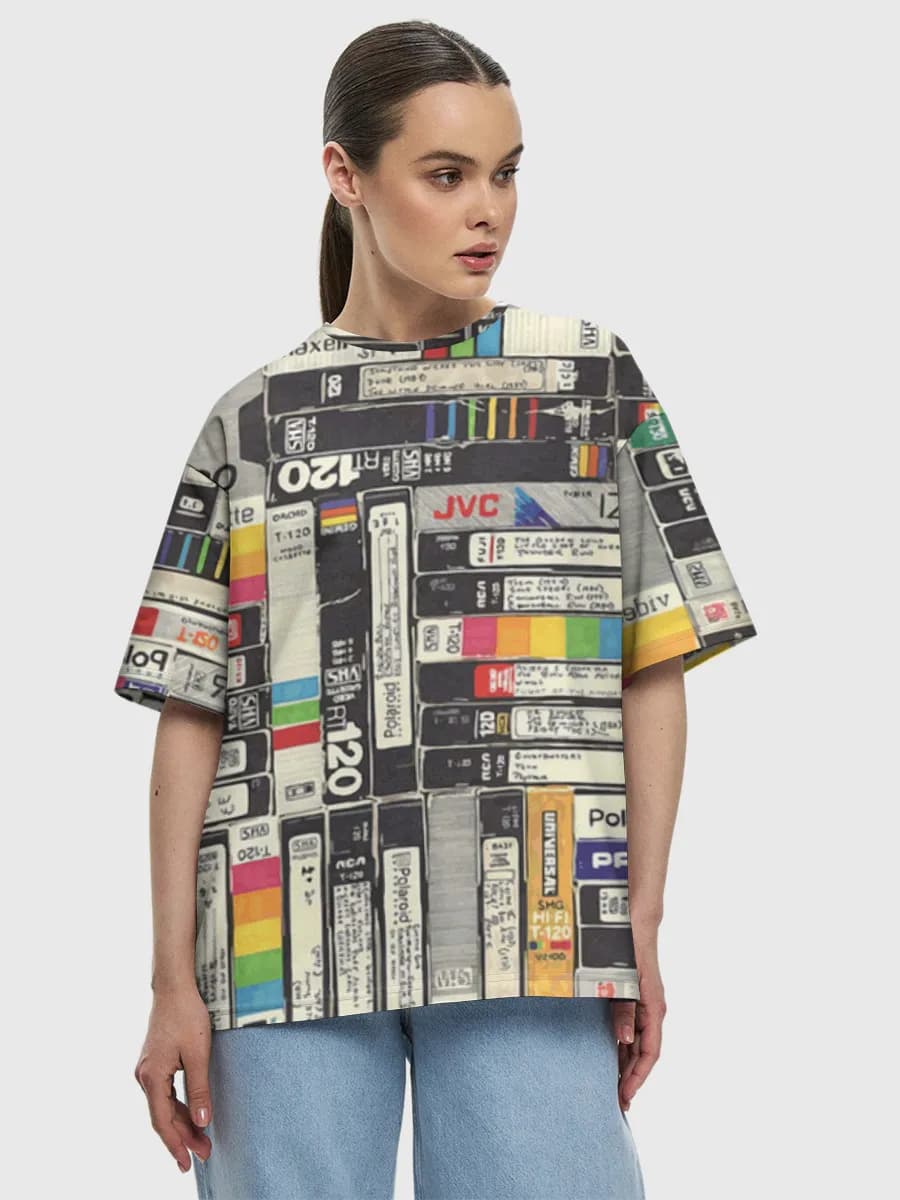 Retro VHS Tape Collage