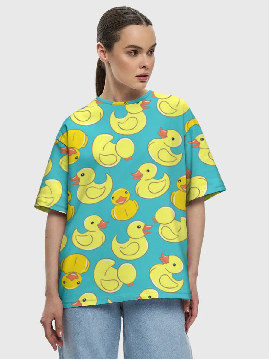Cute Rubber Ducklings — Women's oversized cotton T-shirt