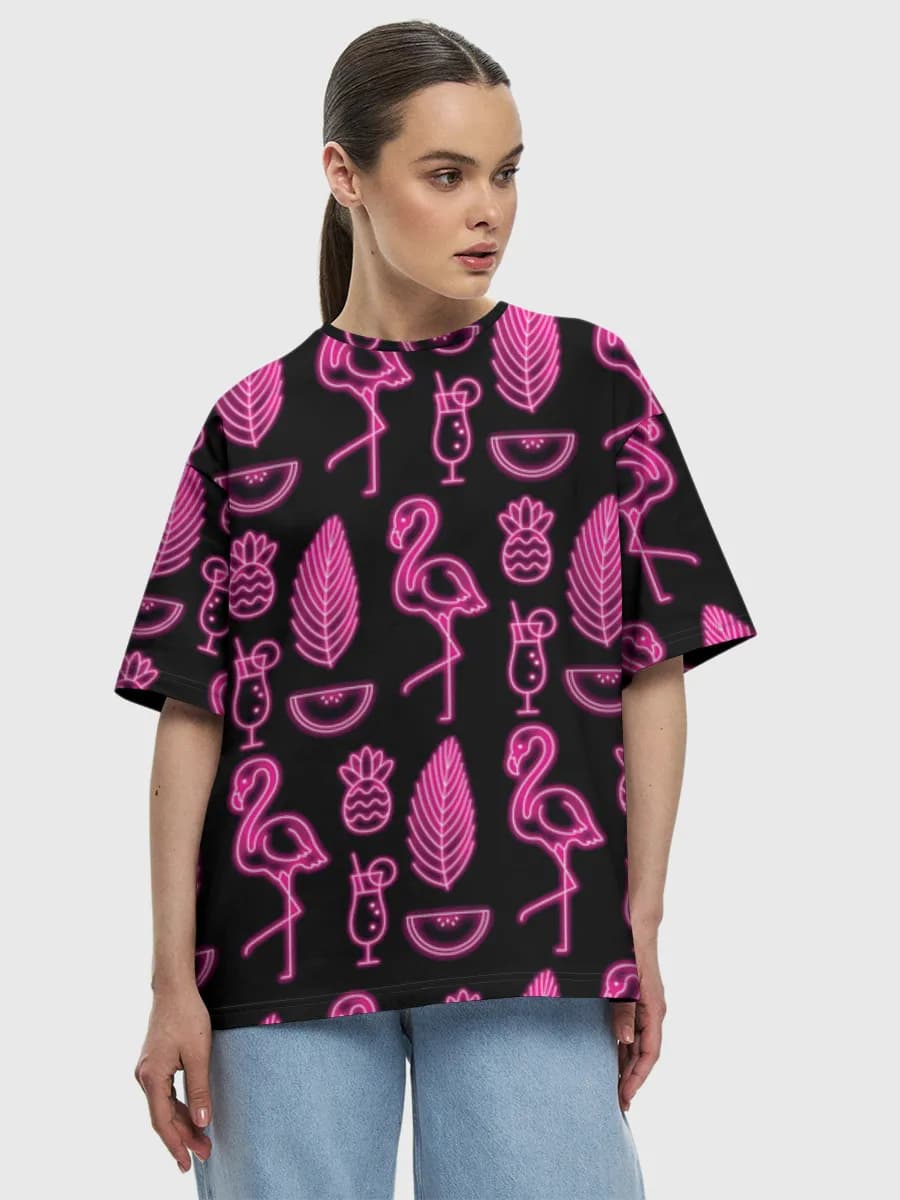Neon Tropical Flamingo Vibes