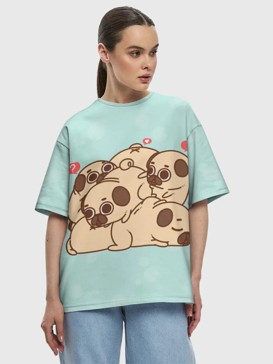Kawaii Pug Puppy Pile