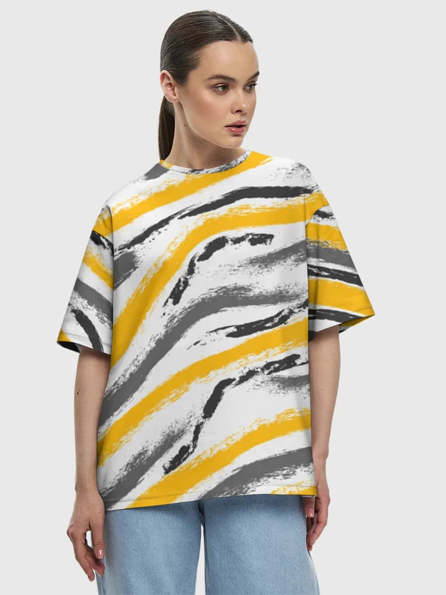 Mustard Chevron Brushstrokes