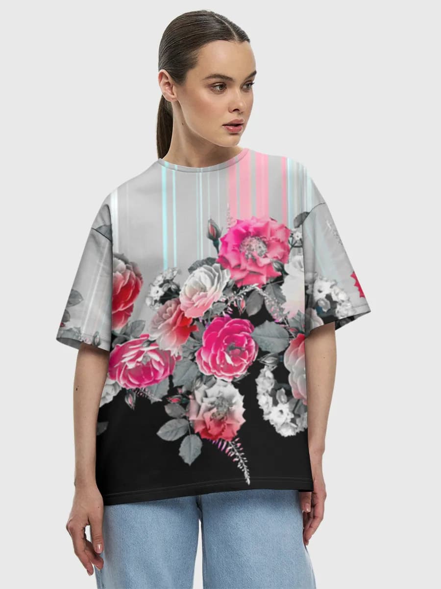 Neon Roses Floral Border