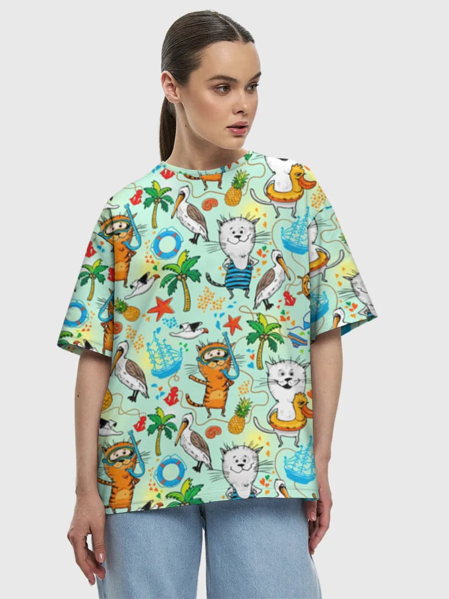 Women's oversized cotton T-shirt