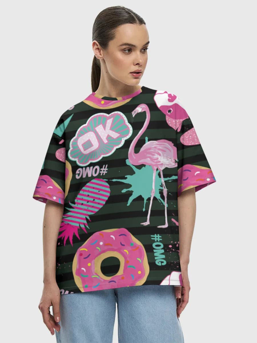 Neon Donuts And Flamingos