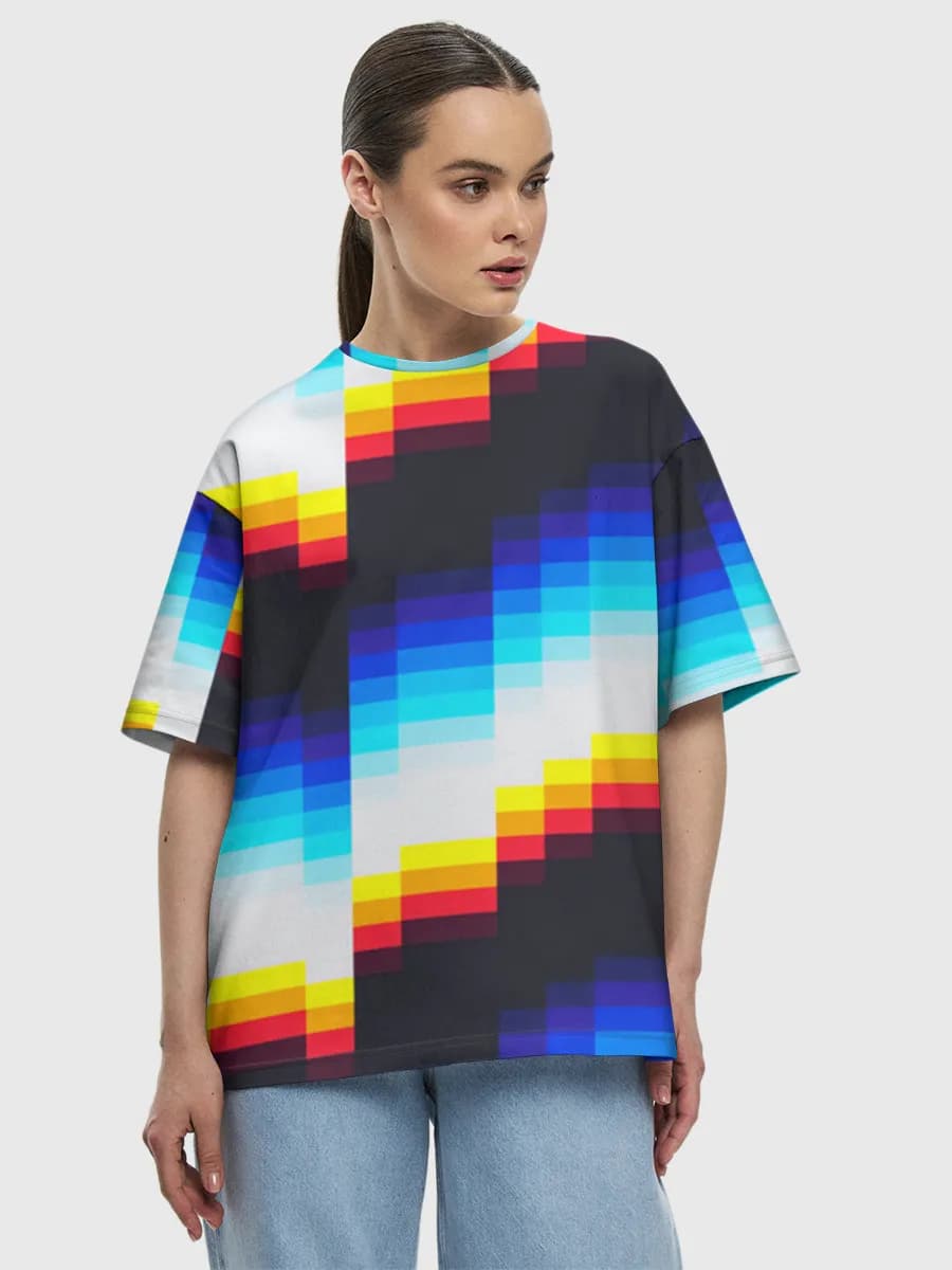 Retro Pixel Chevron Waves