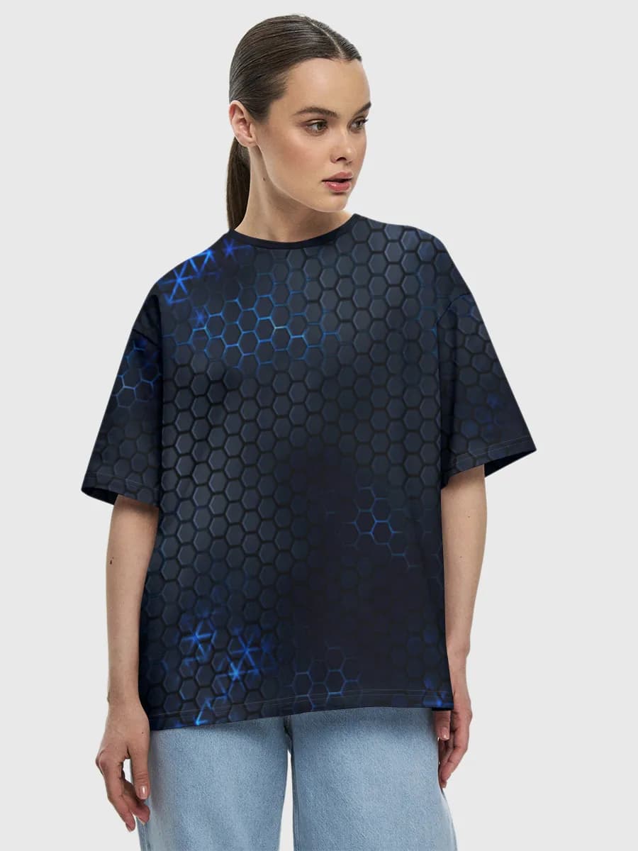 Neon Hex Tech Grid