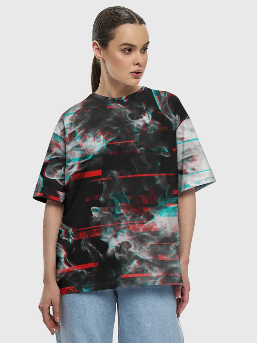 Glitch Smoke Anaglyph
