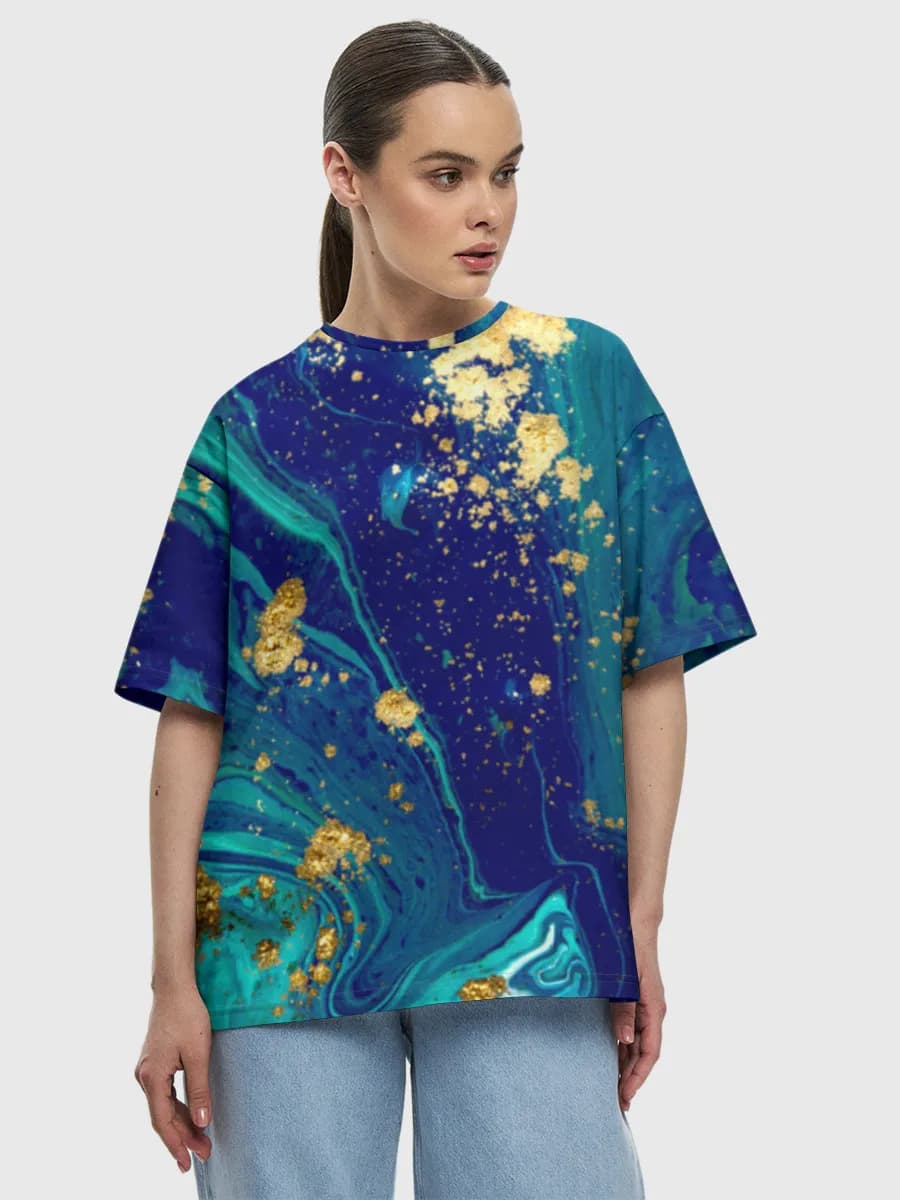 Teal Blue Marble Swirls
