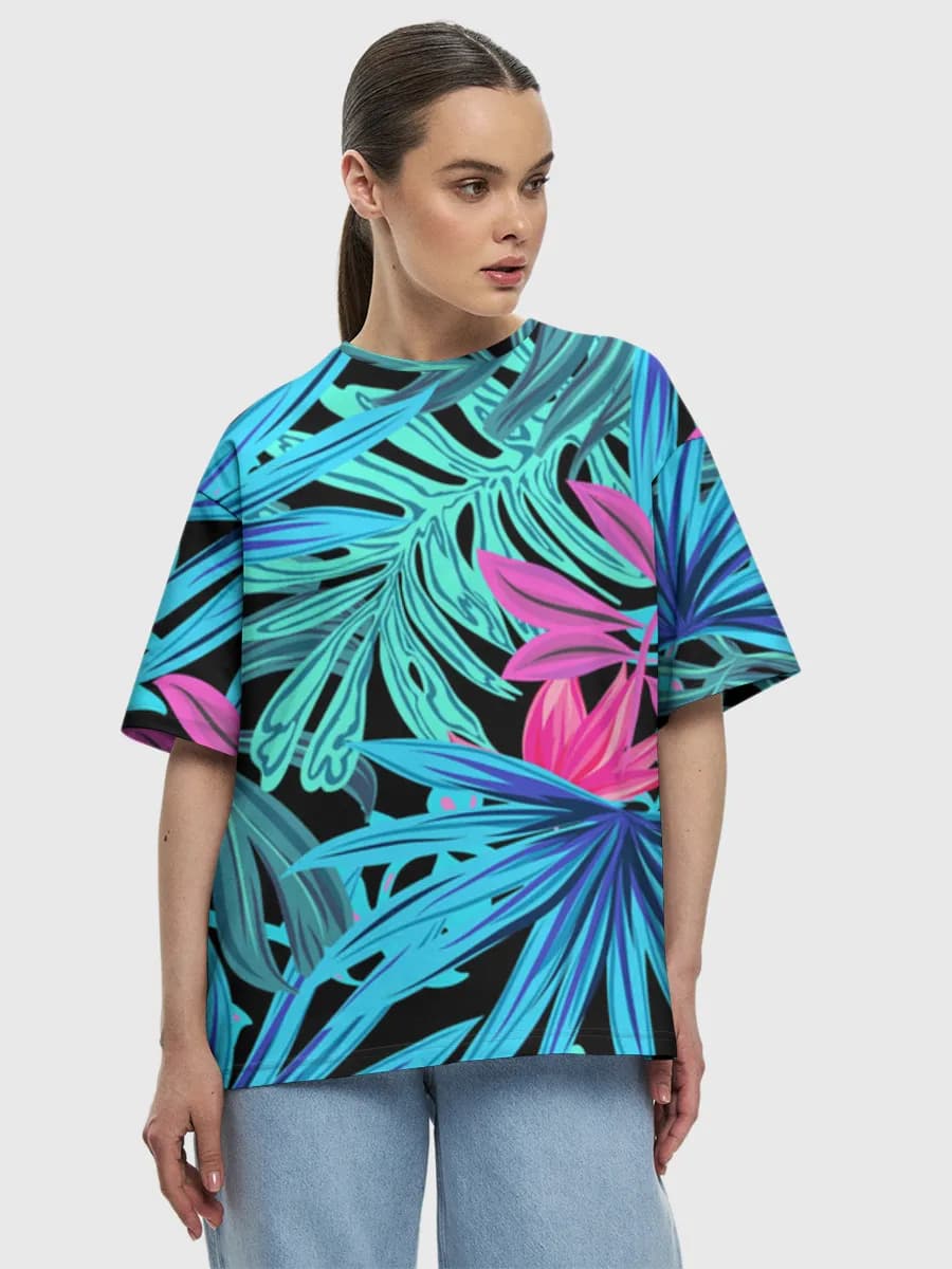 Neon Tropical Leaves