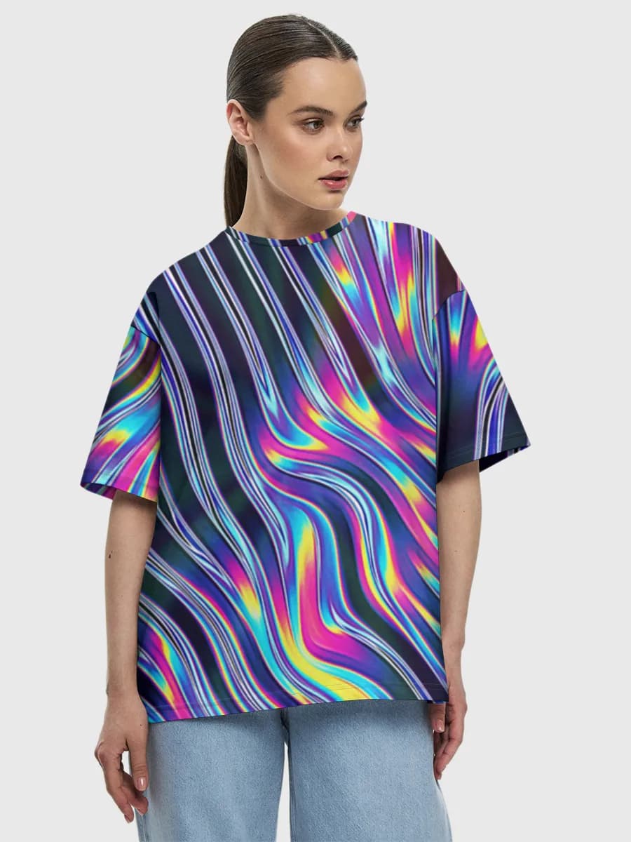 Neon Rainbow Liquid Waves