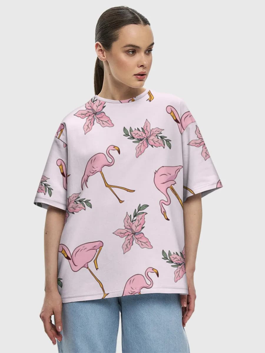 Pastel Flamingos And Florals