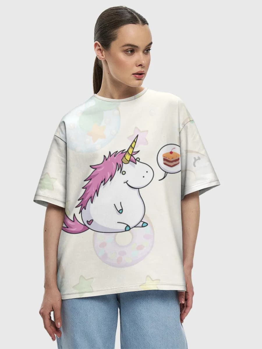 Kawaii Unicorn Loves Cake