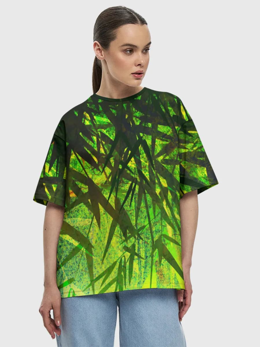 Green Bamboo Leaf Silhouette