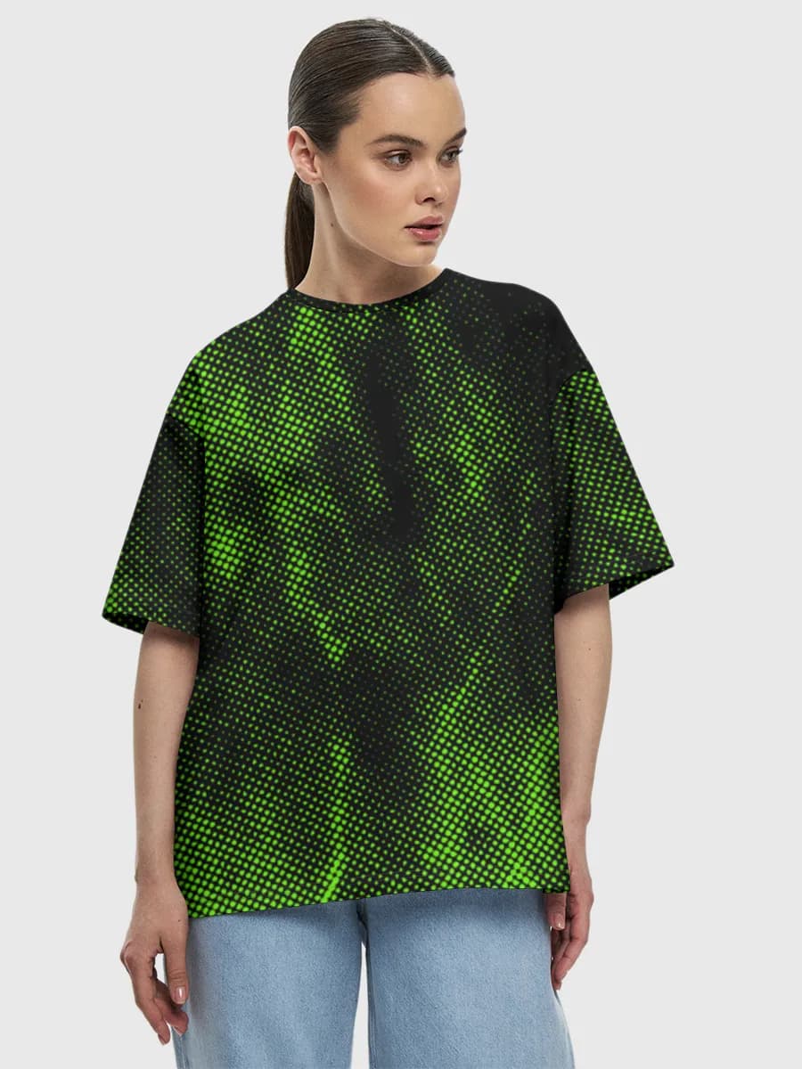 Neon Green Halftone Grunge