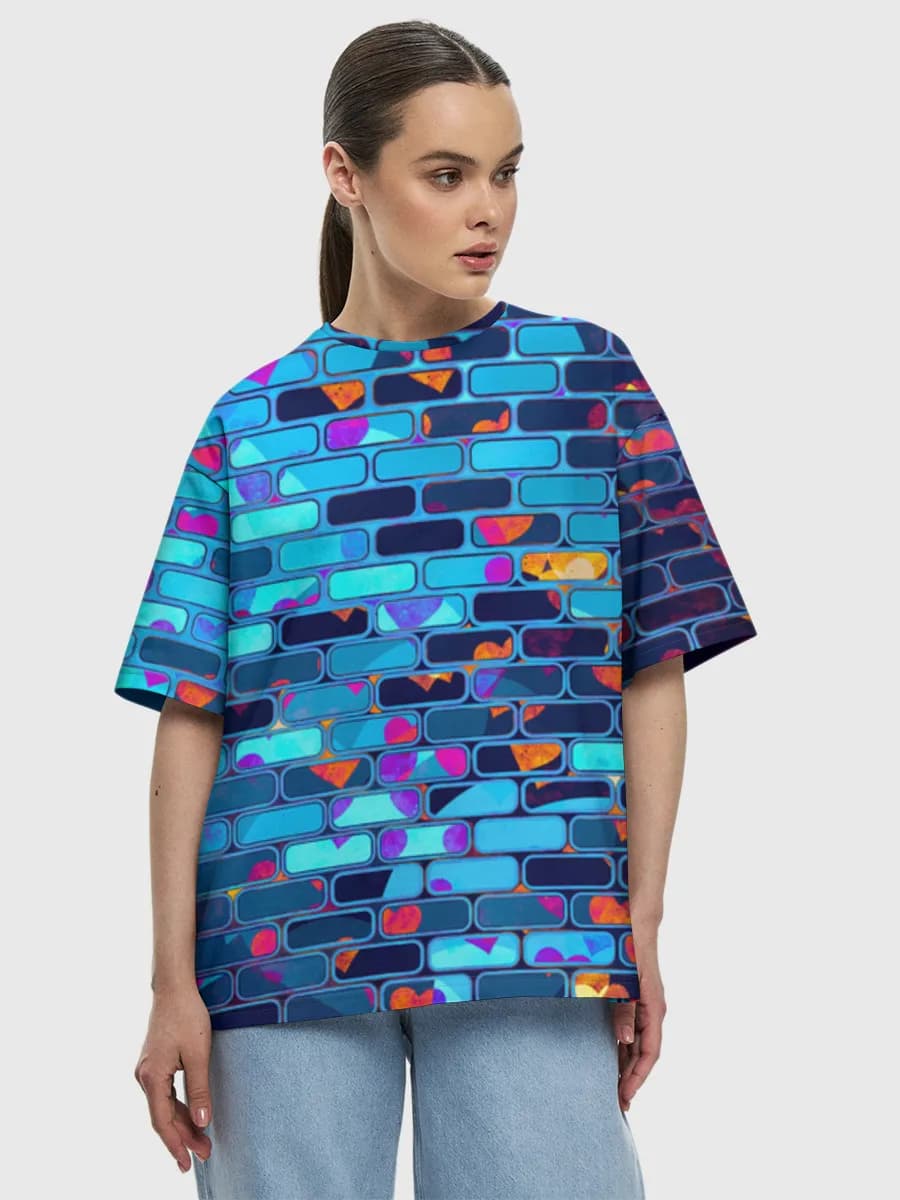 Neon Heart Brick Wall