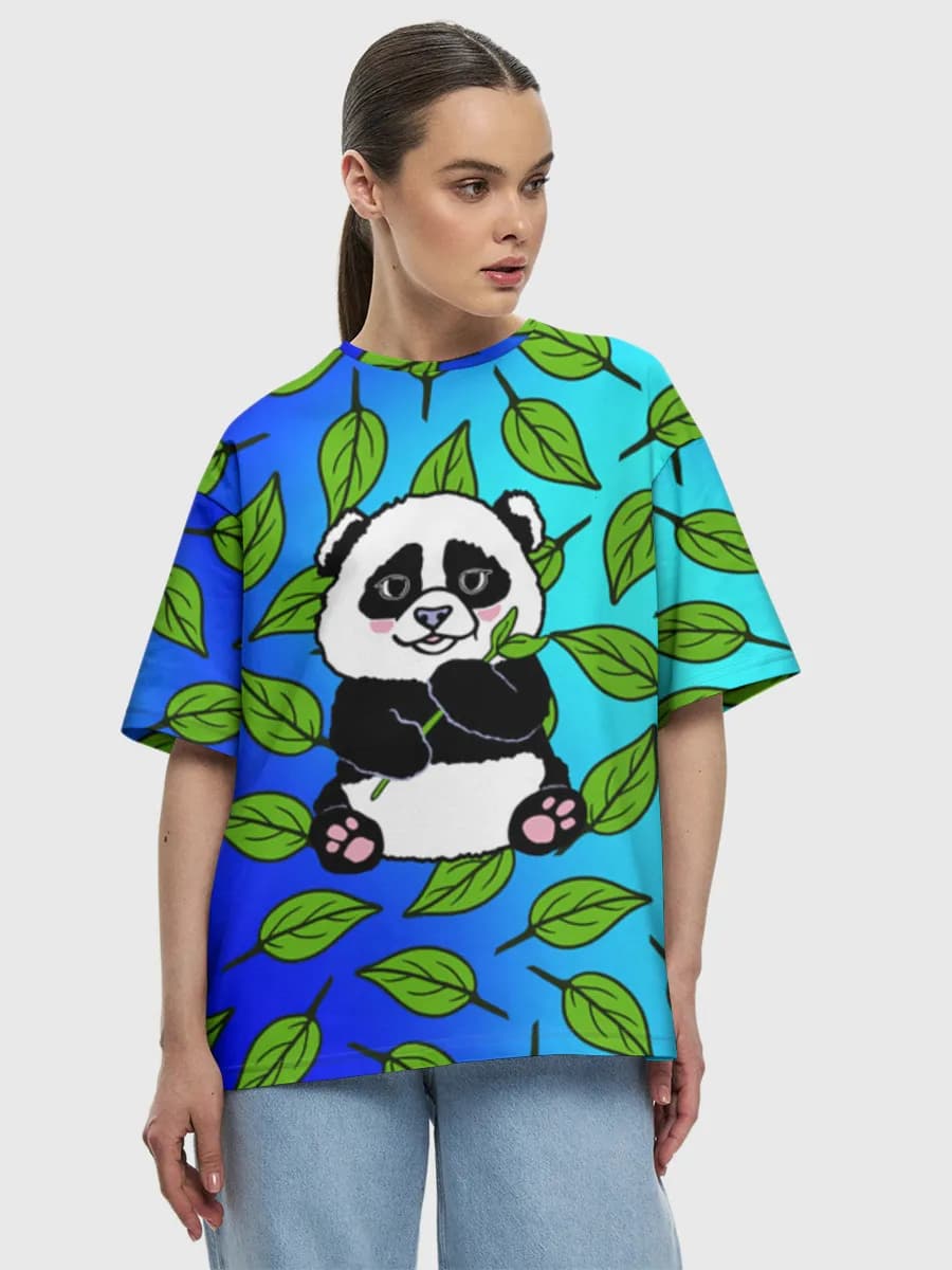 Cute Panda With Bamboo