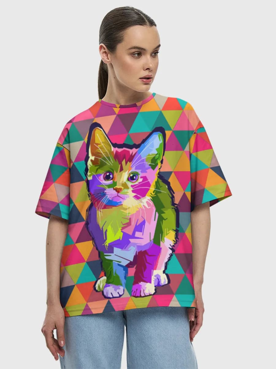 Rainbow Pop Art Kitten