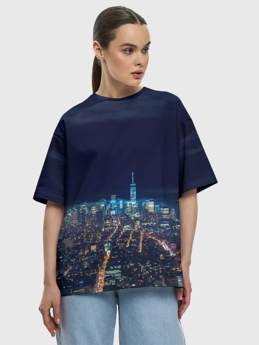 Neon Night City Skyline