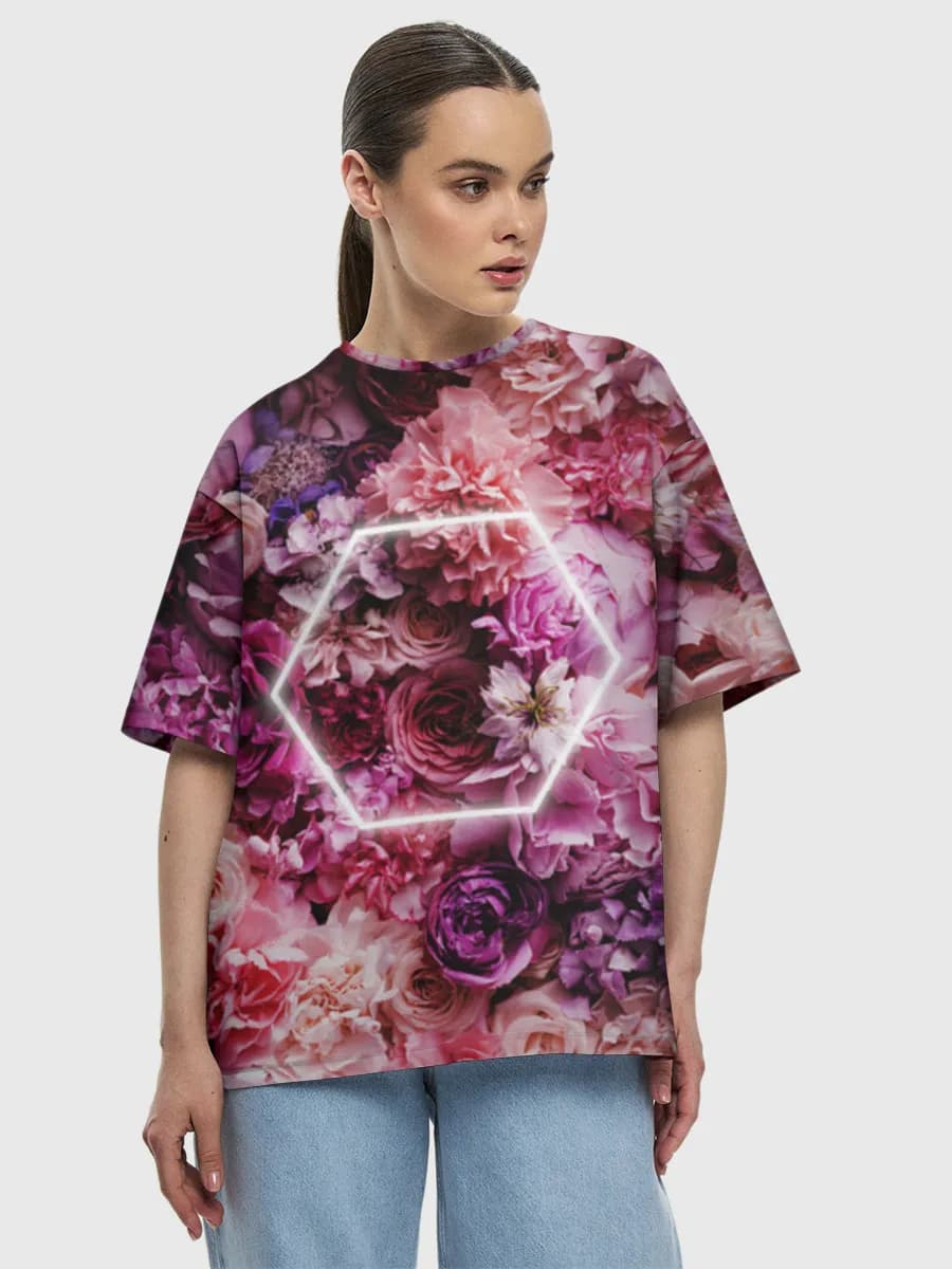 Neon Hexagon Flower Wall