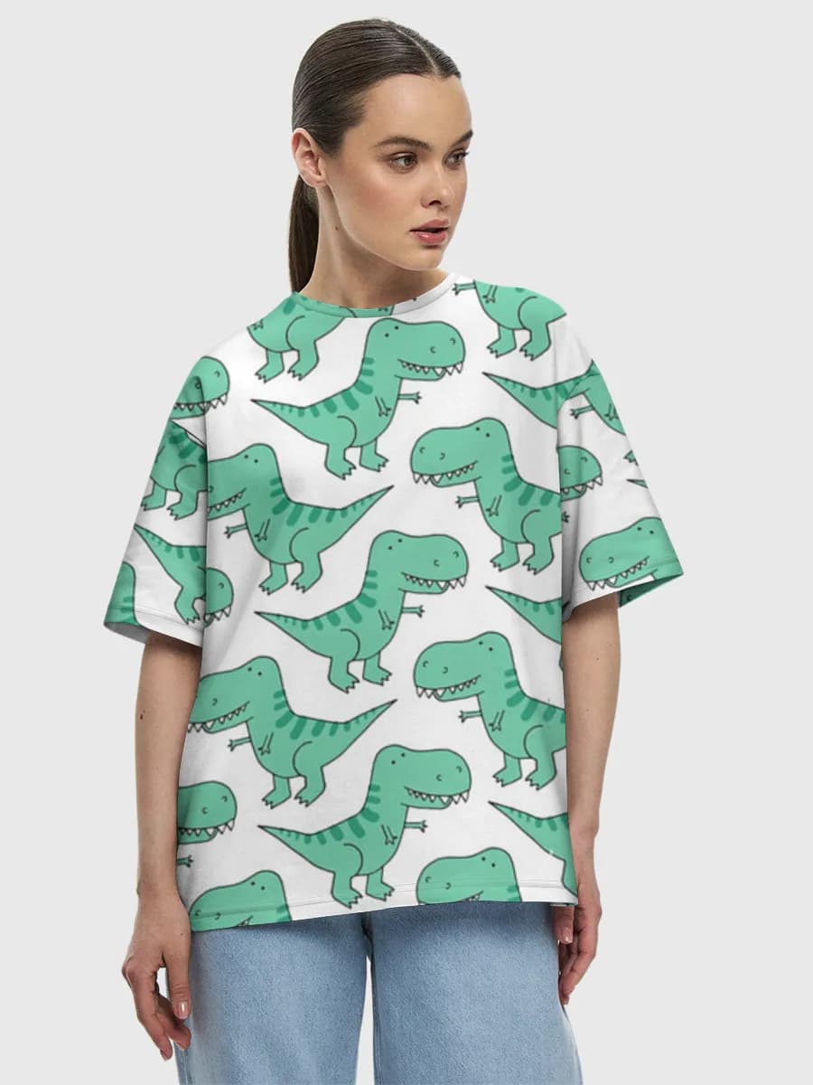 Teal T-Rex Doodles