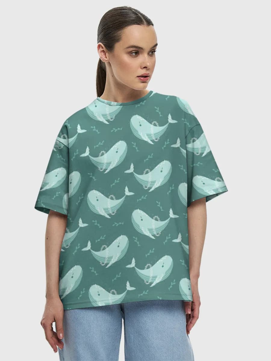 Cute Teal Whales