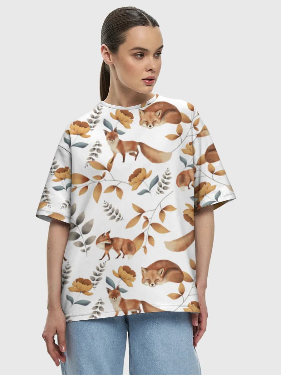 Watercolor Fox Autumn Florals