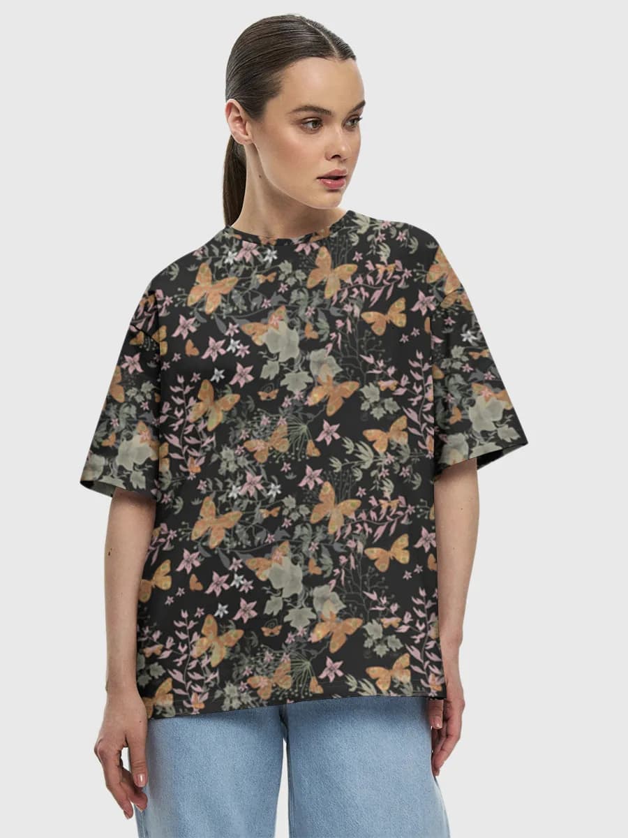 Butterflies In Dark Florals