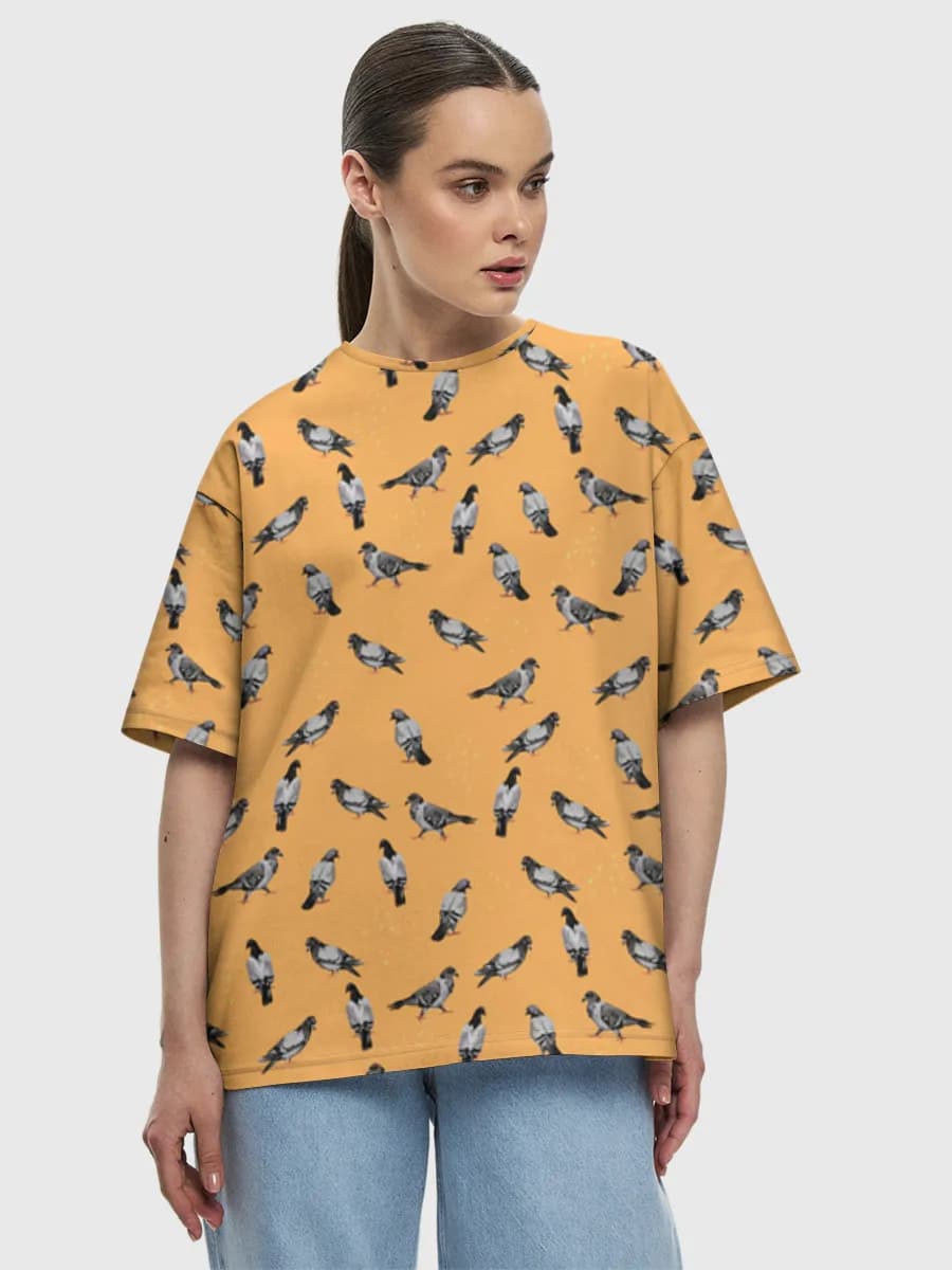 Pigeons On Orange