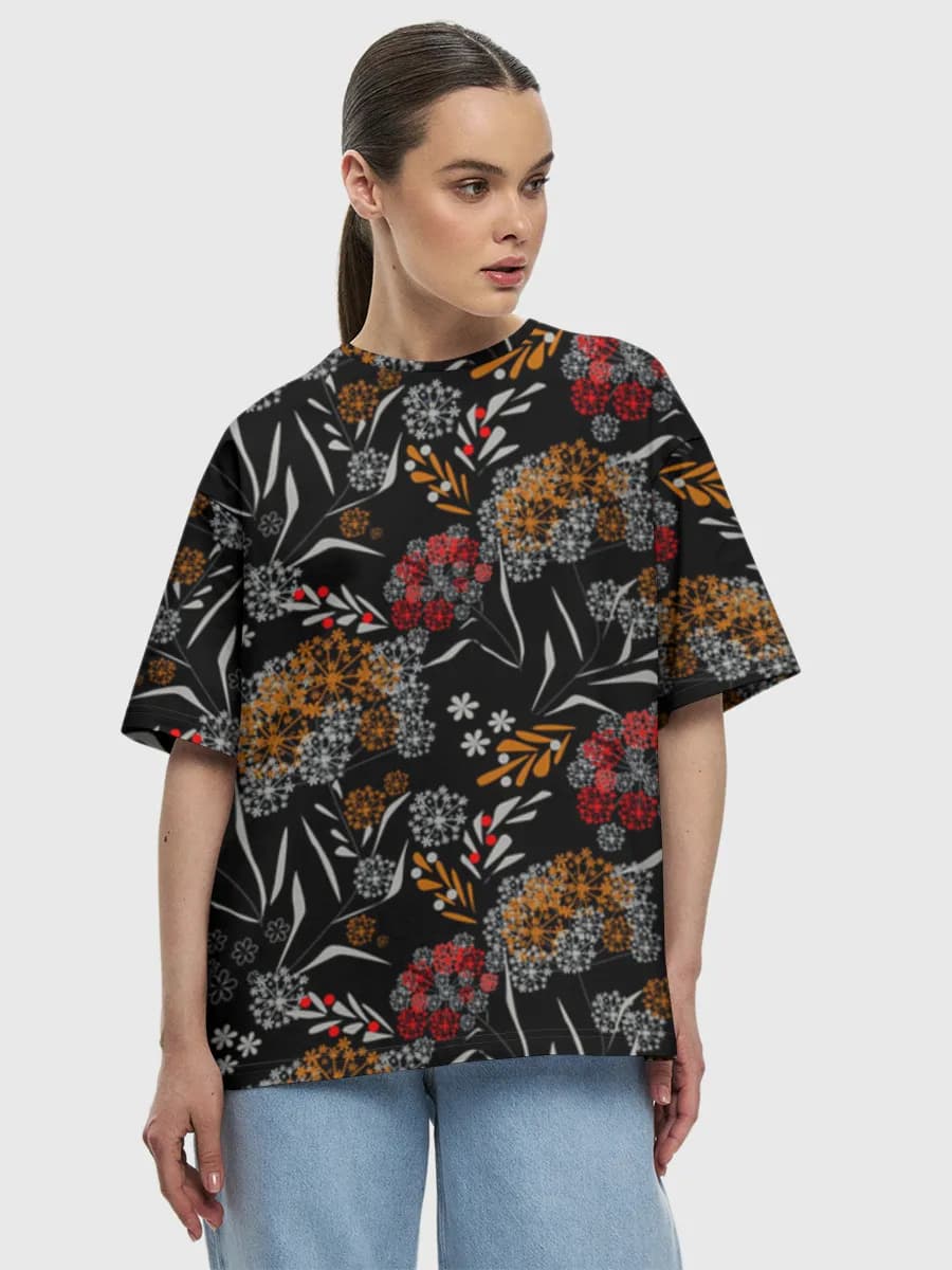 Folk Floral On Black